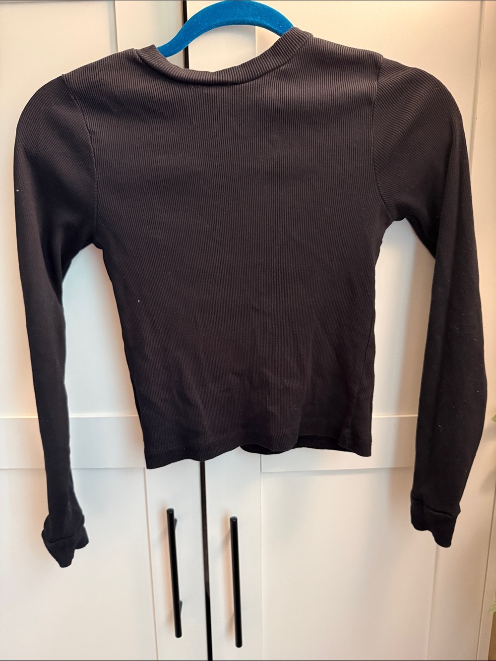 On Fire Black Long Sleeve Ribbed Tee